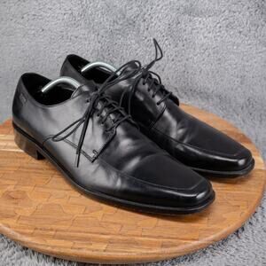 HUGO BOSS Men's Black Leather Lace Up Oxford Dress Shoes US 11